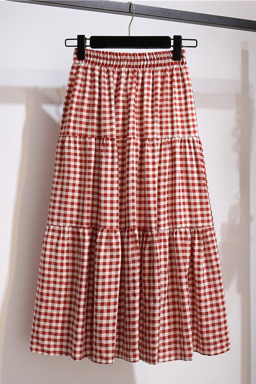 Plaid Maxi Skirts - Fashionpara