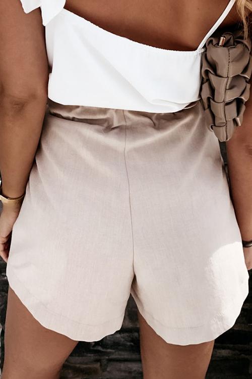 Bow Tie Elastic Waist Shorts - Fashionpara