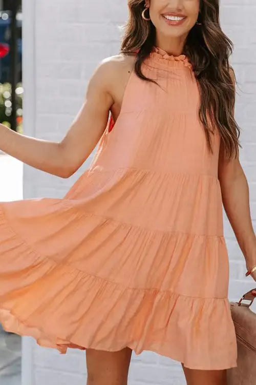 Tiered Babydoll Tank Mini Dress - Fashionpara