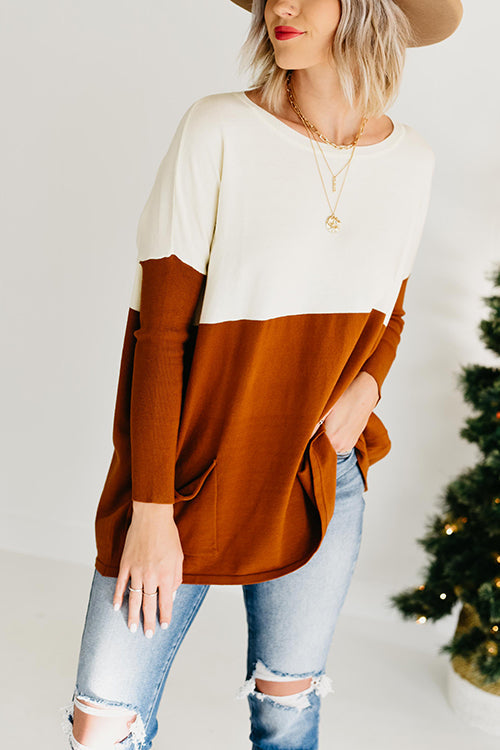 Get Comfortable Double Pocket Sweater - Fashionpara