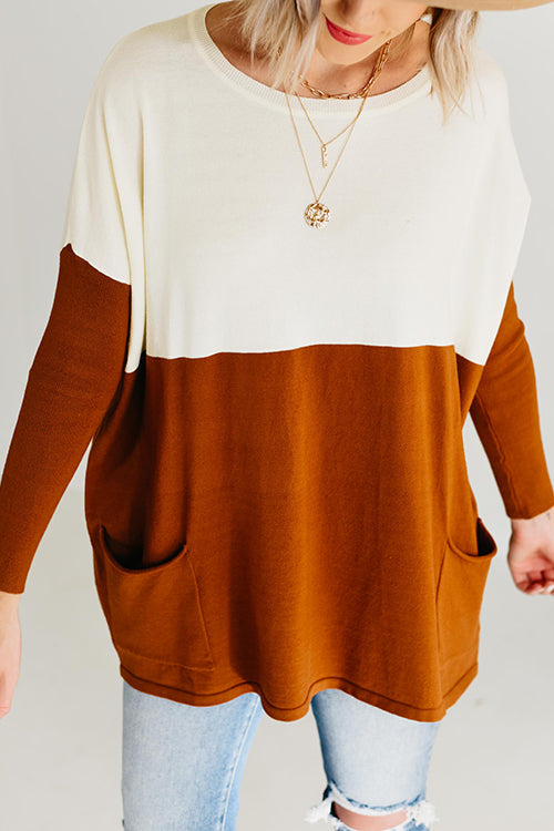 Get Comfortable Double Pocket Sweater - Fashionpara