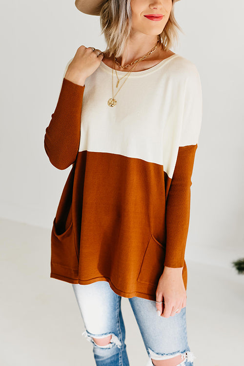 Get Comfortable Double Pocket Sweater - Fashionpara