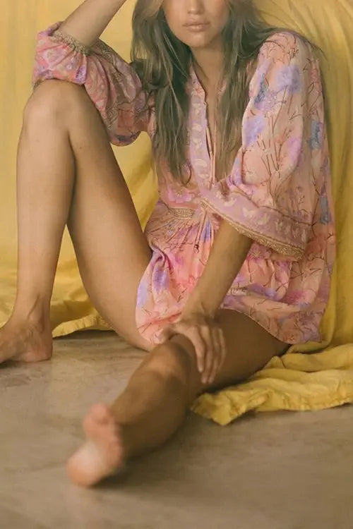 Gypsy Floral Long Sleeve Blouse - Fashionpara