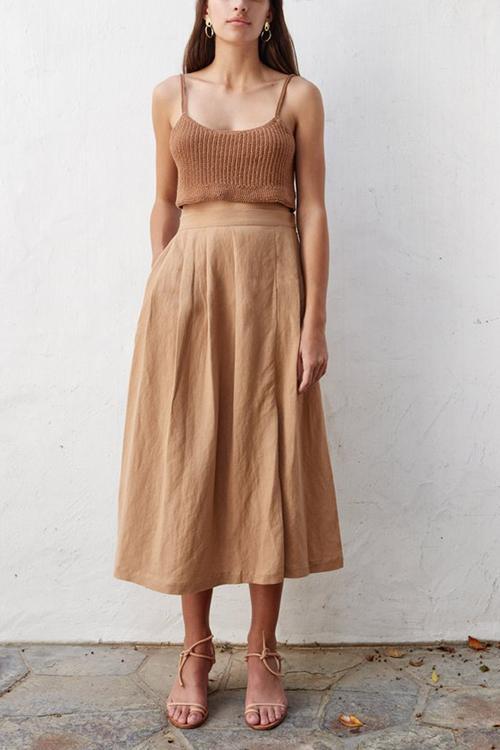 Pleated A Line Skirts - Fashionpara