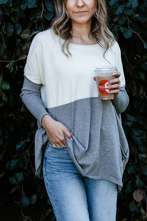 Get Comfortable Double Pocket Sweater - Fashionpara