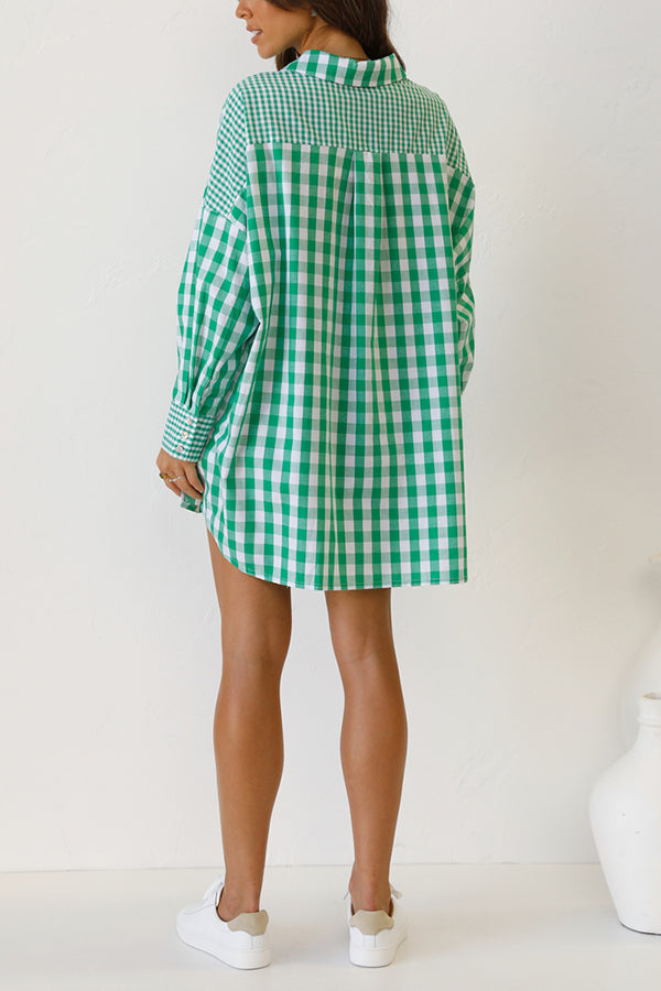 One Split Wonder Plaid Button Shirt - Fashionpara