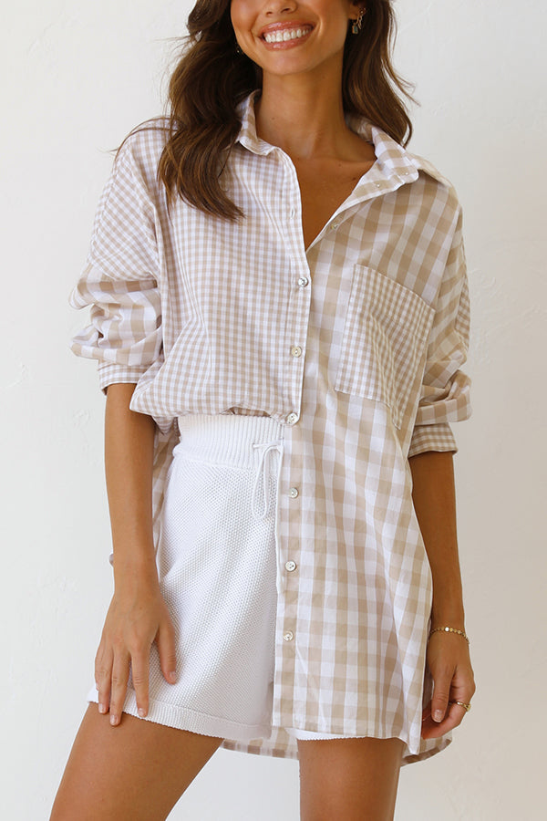 One Split Wonder Plaid Button Shirt - Fashionpara