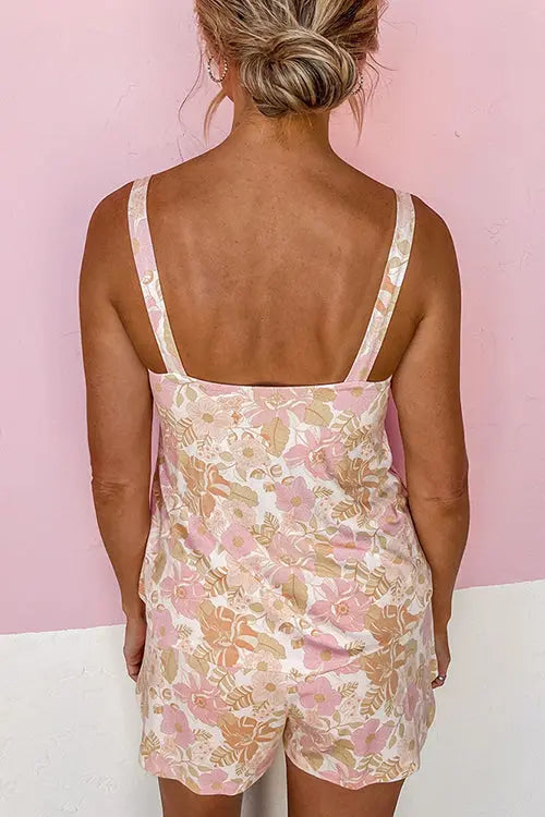 Flora Print Tank Short Pajamas Set - Fashionpara