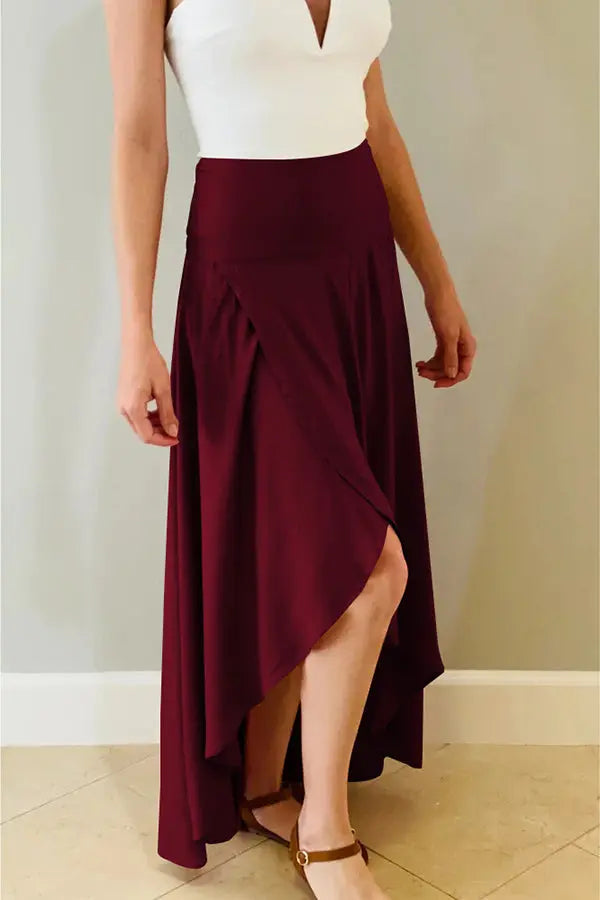High Low Flare Shape Maxi Skirts - Fashionpara