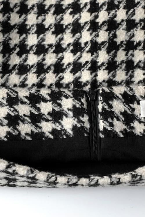 Houndstooth Mini Skirt - Fashionpara