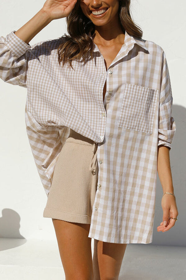 One Split Wonder Plaid Button Shirt - Fashionpara