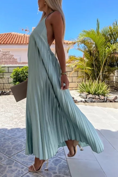Breeze Slip Pleated Maxi Dress - Fashionpara