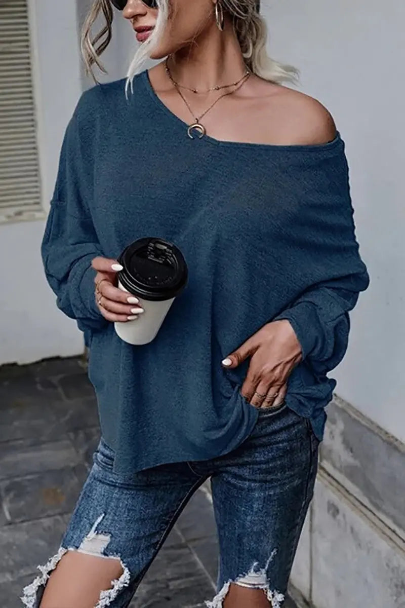 Tie Backless Long Sleeve Blouse - Fashionpara