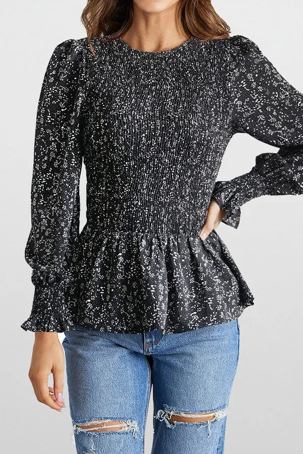 In the Moment Floral Smocked Top - Fashionpara