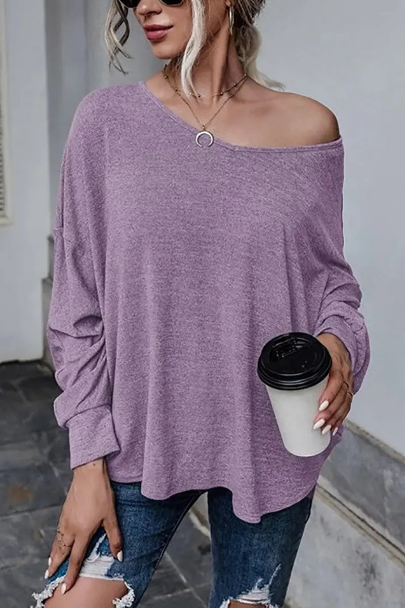 Tie Backless Long Sleeve Blouse - Fashionpara
