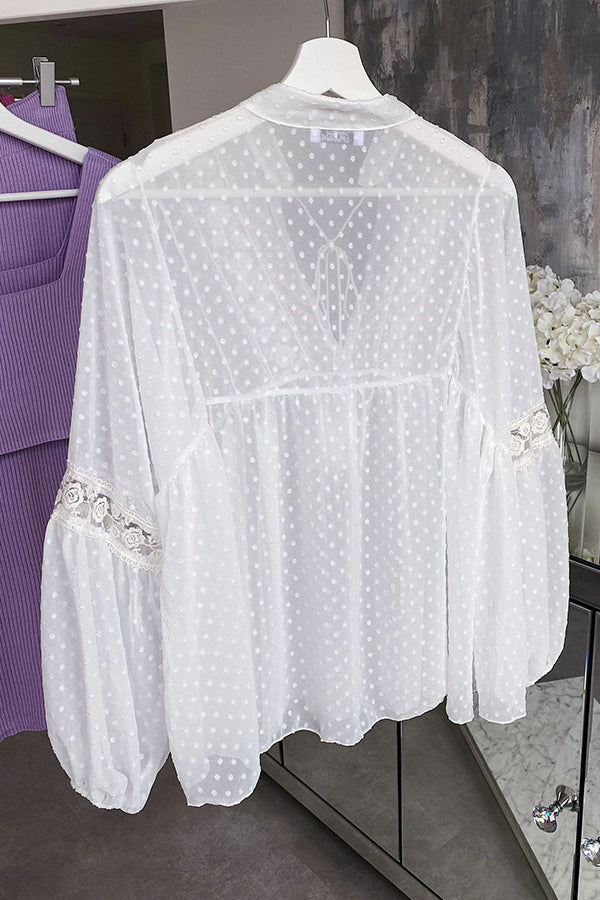 Swiss Dot Babydoll Top - Fashionpara