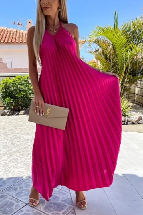 Breeze Slip Pleated Maxi Dress - Fashionpara