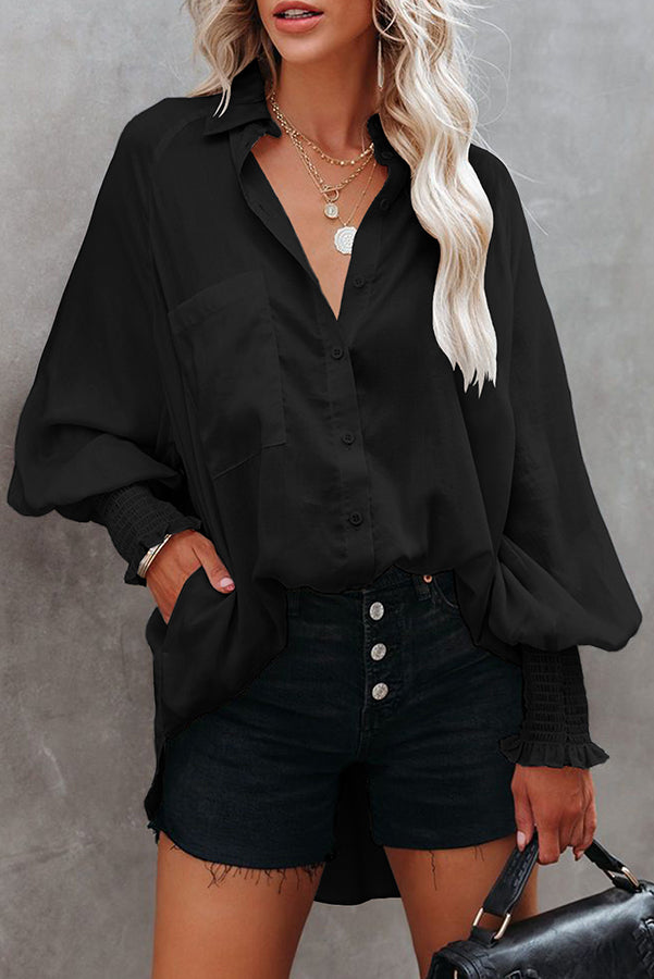 Make A Move Button Pockets Shirt - Fashionpara