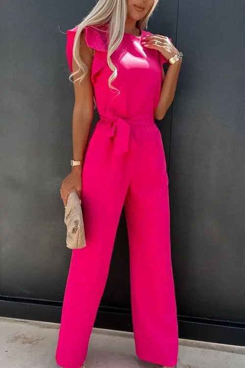 Impression Of You Ruffles Bleted Jumpsuits - Fashionpara