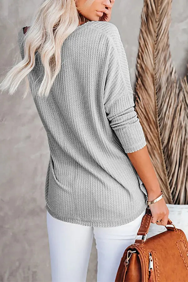Between Us Thermal Waffle Knit Top - Fashionpara