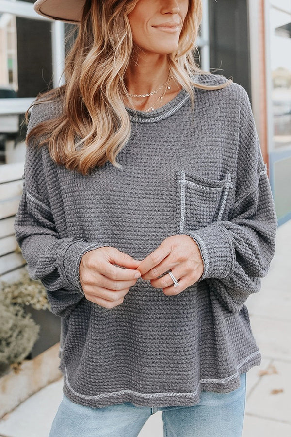 Finally Friday Waffle Knit Top - Fashionpara