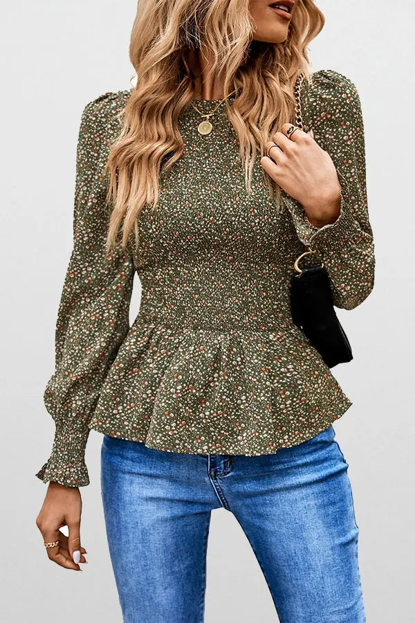 In the Moment Floral Smocked Top - Fashionpara