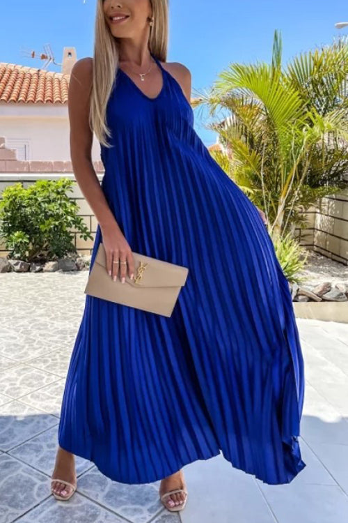 Breeze Slip Pleated Maxi Dress - Fashionpara