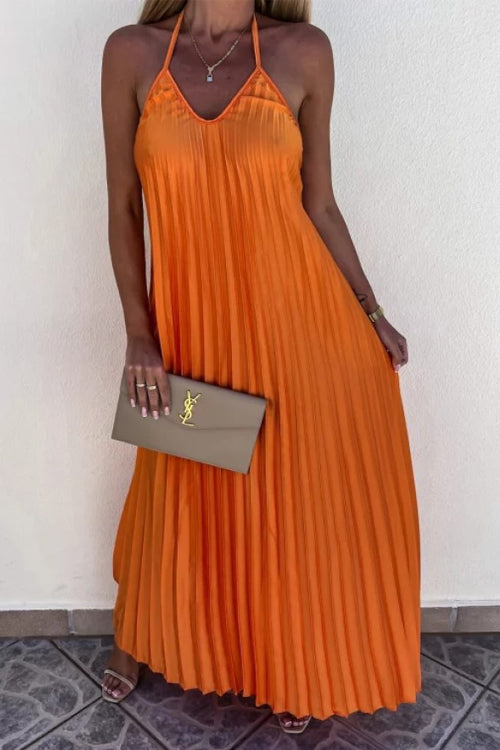 Breeze Slip Pleated Maxi Dress - Fashionpara