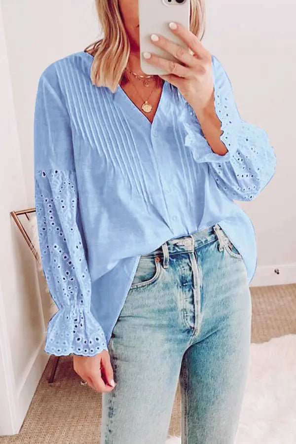 Hollow Eyes Button Up Shirts - Fashionpara