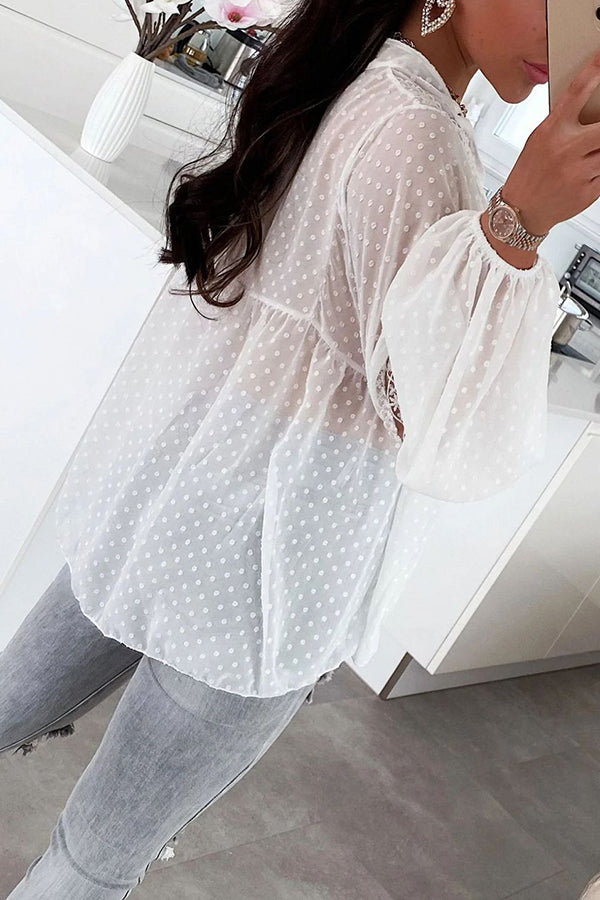Swiss Dot Babydoll Top - Fashionpara
