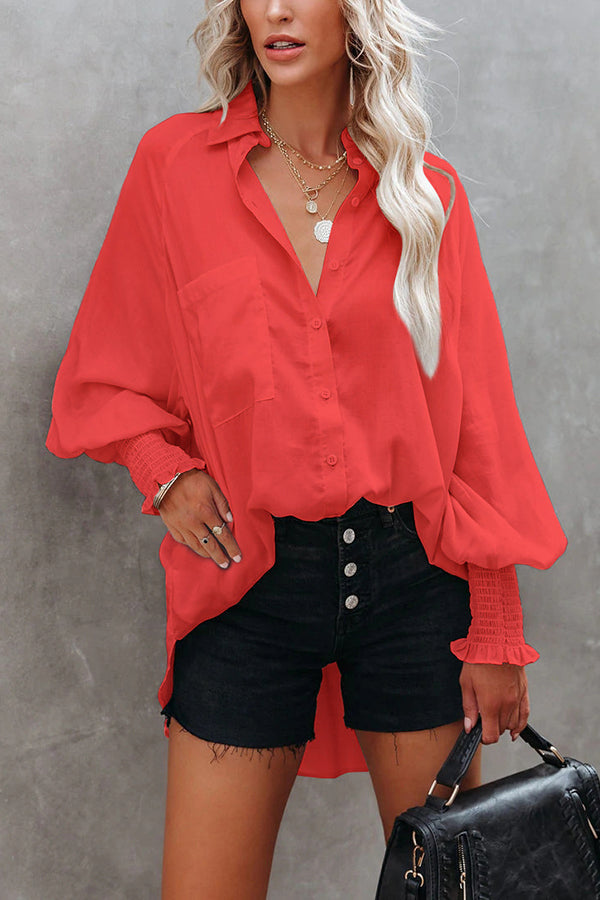 Make A Move Button Pockets Shirt - Fashionpara