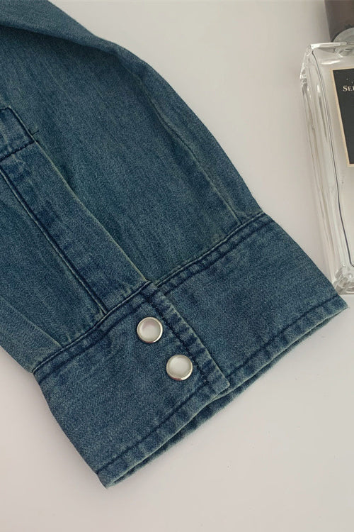 Retro Western Denim Shirt - Fashionpara