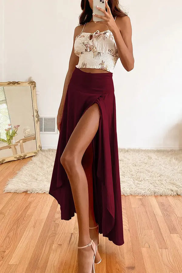 High Low Flare Shape Maxi Skirts - Fashionpara