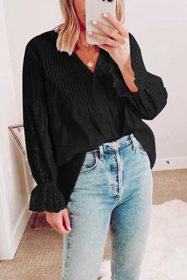 Hollow Eyes Button Up Shirts - Fashionpara