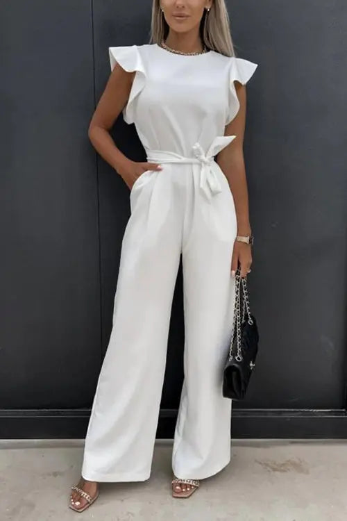 Impression Of You Ruffles Bleted Jumpsuits - Fashionpara