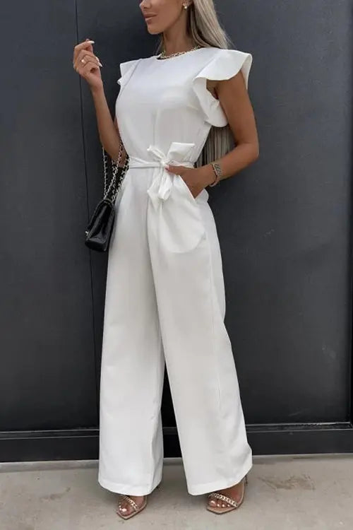 Impression Of You Ruffles Bleted Jumpsuits - Fashionpara