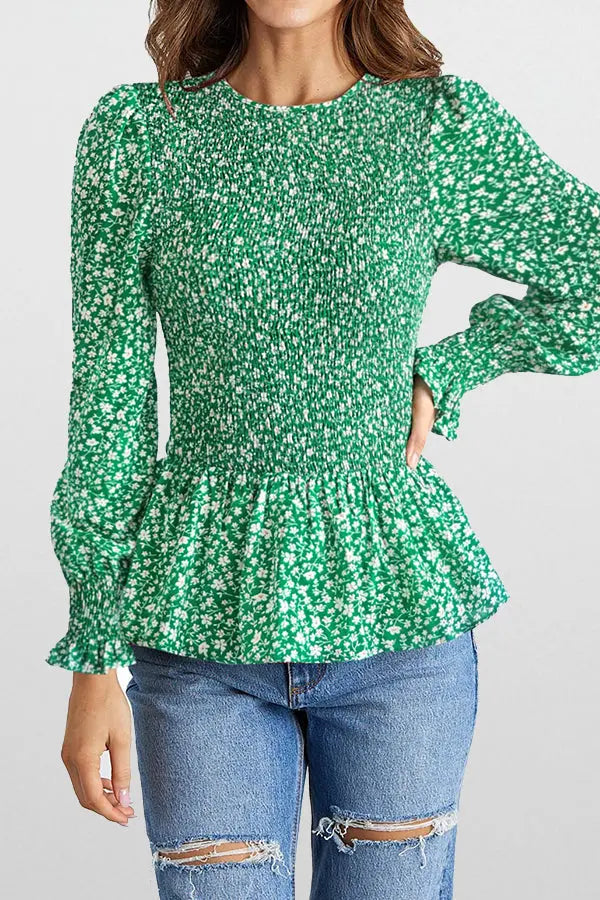 In the Moment Floral Smocked Top - Fashionpara