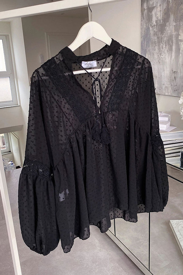 Swiss Dot Babydoll Top - Fashionpara