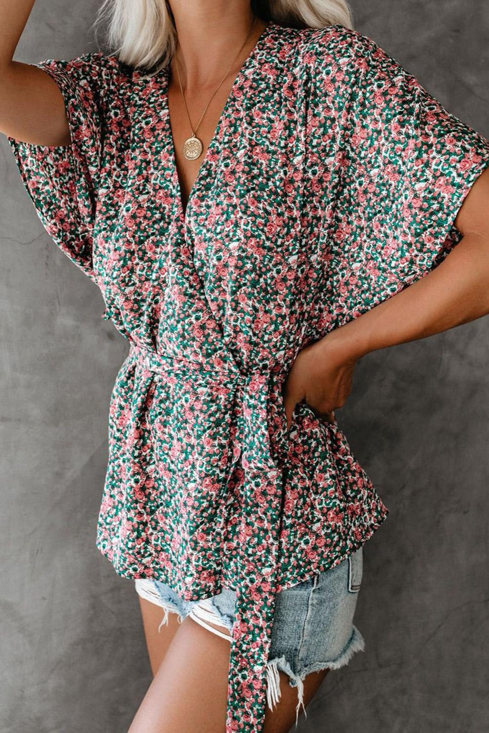 All Of Me Floral Tie Wrap Top - Fashionpara