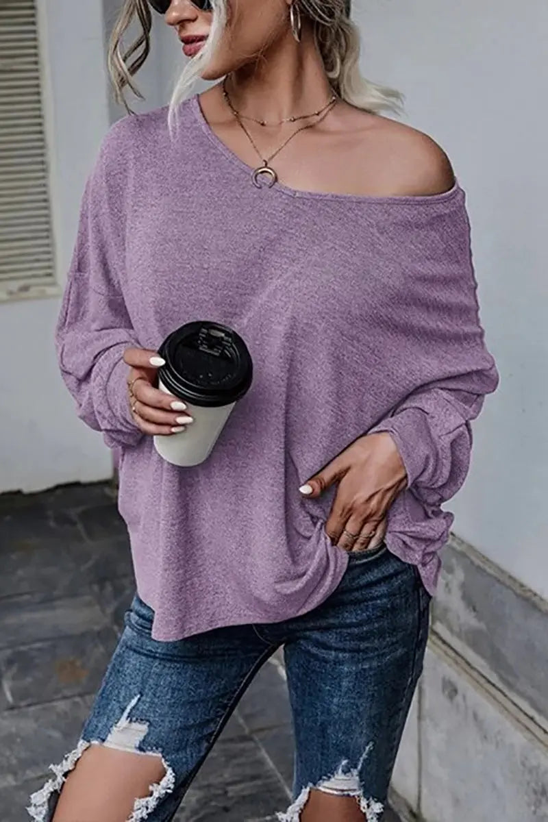 Tie Backless Long Sleeve Blouse - Fashionpara