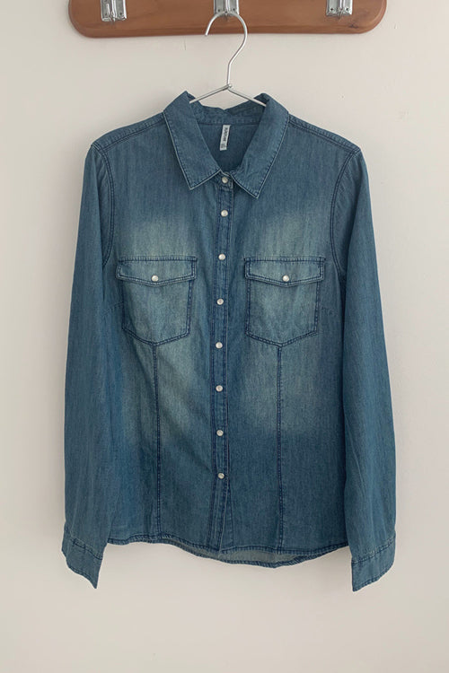Retro Western Denim Shirt - Fashionpara