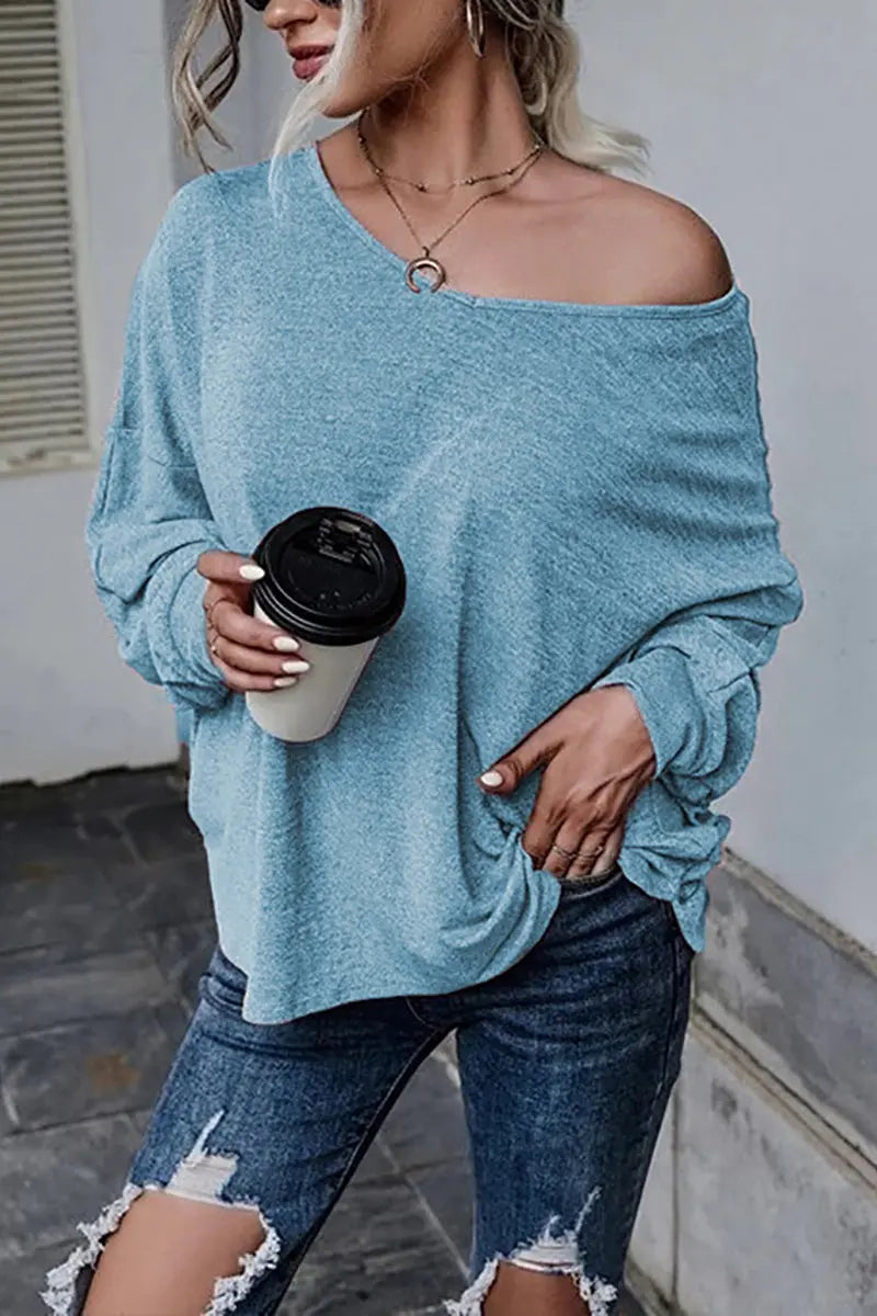 Tie Backless Long Sleeve Blouse - Fashionpara