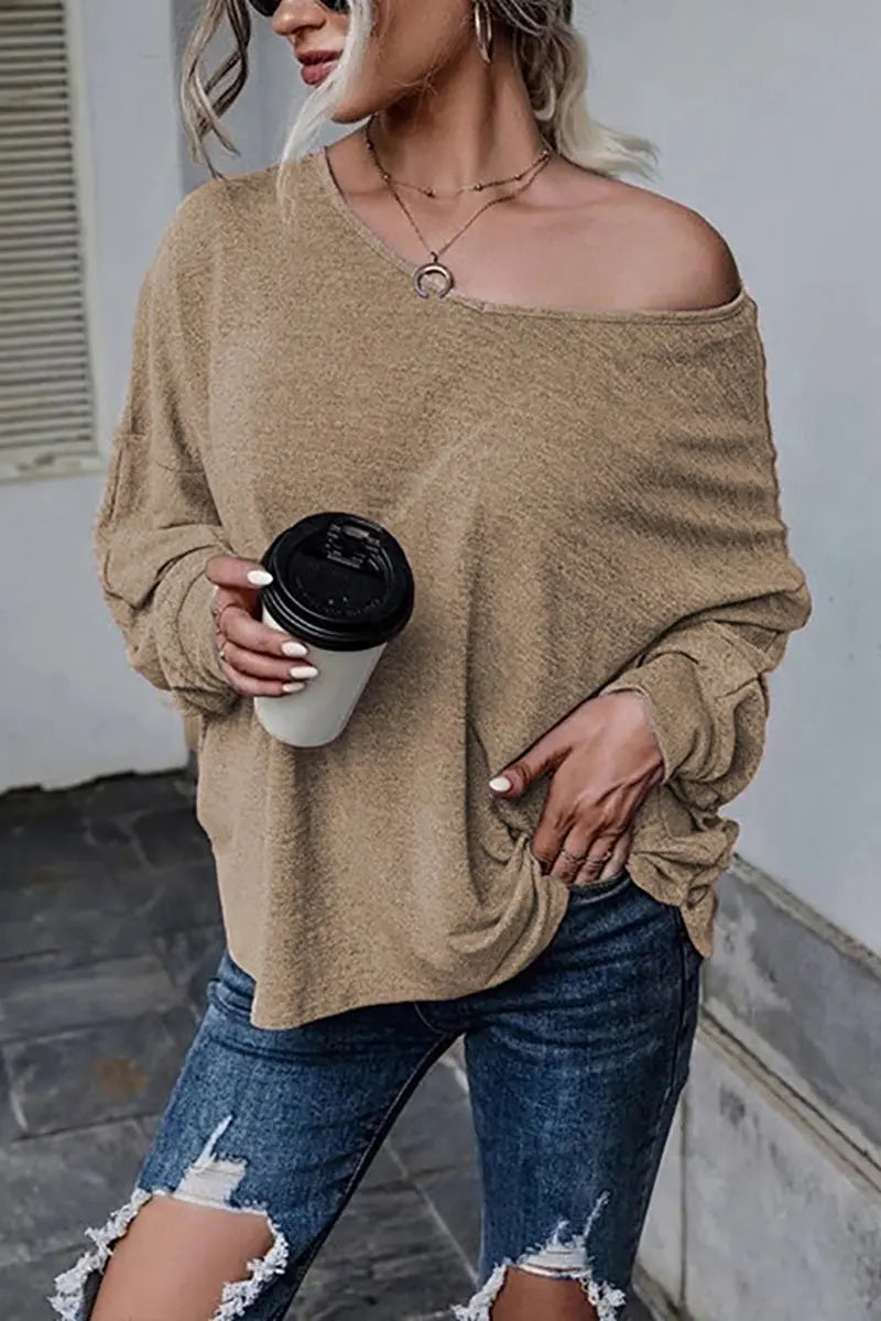 Tie Backless Long Sleeve Blouse - Fashionpara