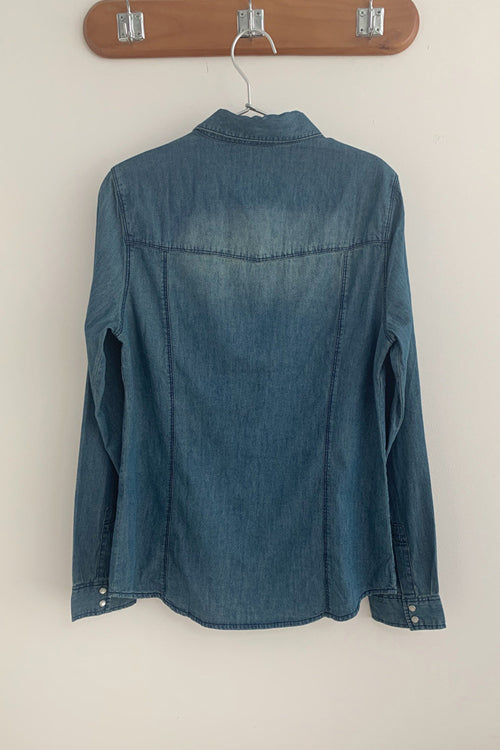 Retro Western Denim Shirt - Fashionpara