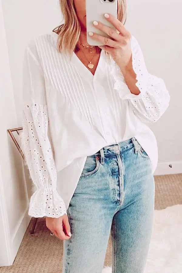 Hollow Eyes Button Up Shirts - Fashionpara