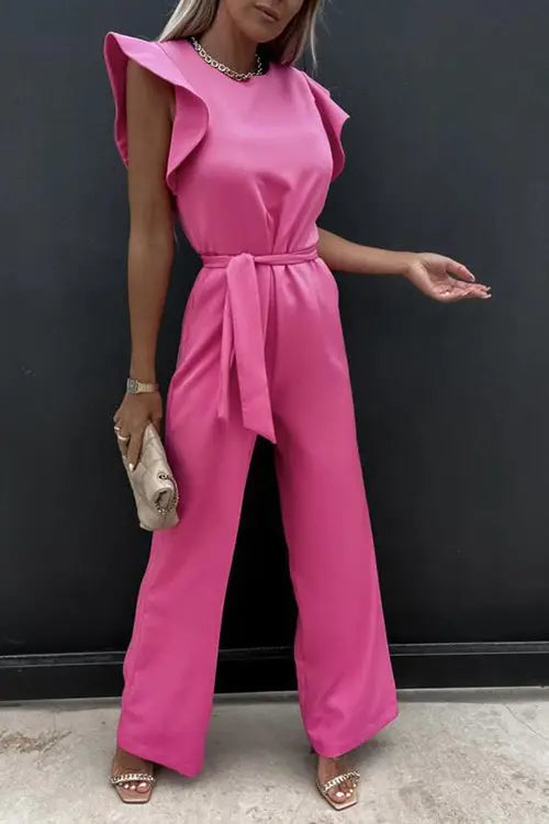 Impression Of You Ruffles Bleted Jumpsuits - Fashionpara