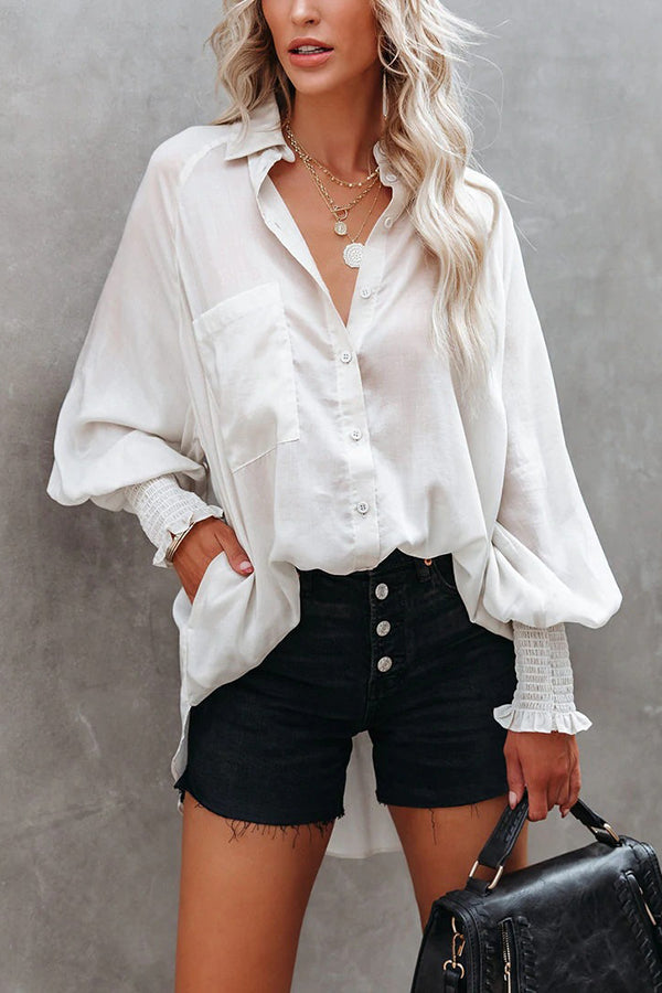 Make A Move Button Pockets Shirt - Fashionpara