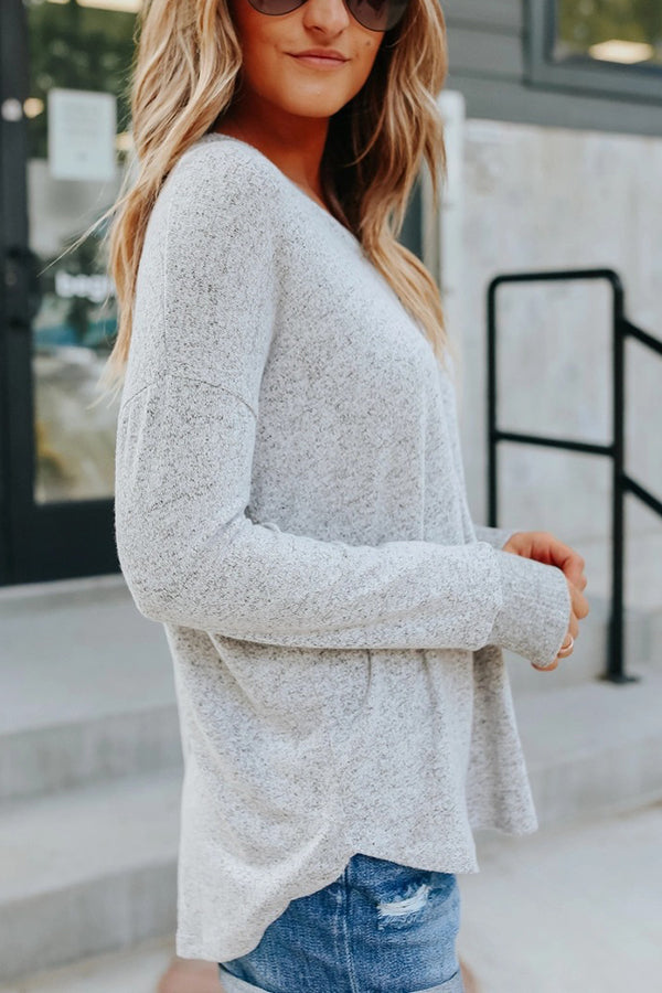 Soft Brushed V Neck Henley Top - Fashionpara