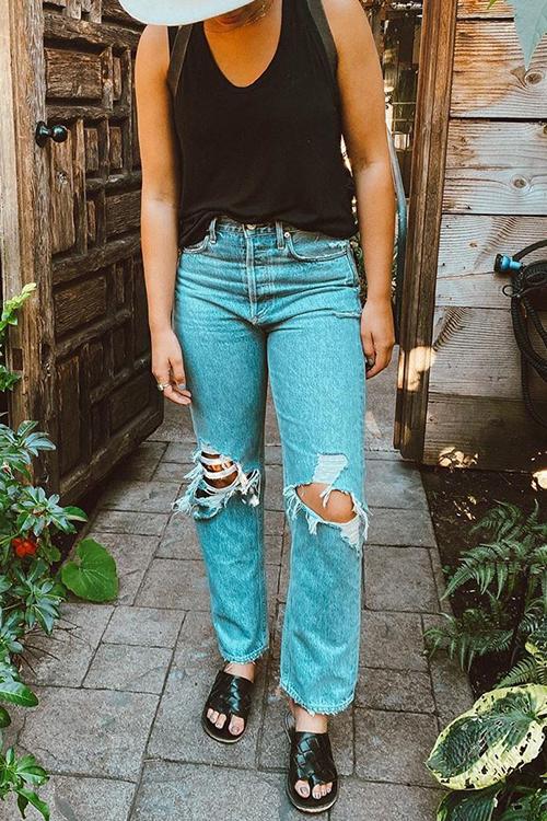 Solid U Neck Tank Top - Fashionpara