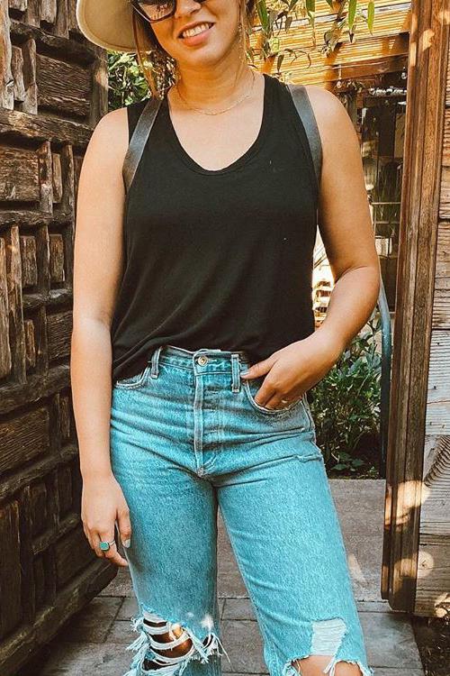 Solid U Neck Tank Top - Fashionpara